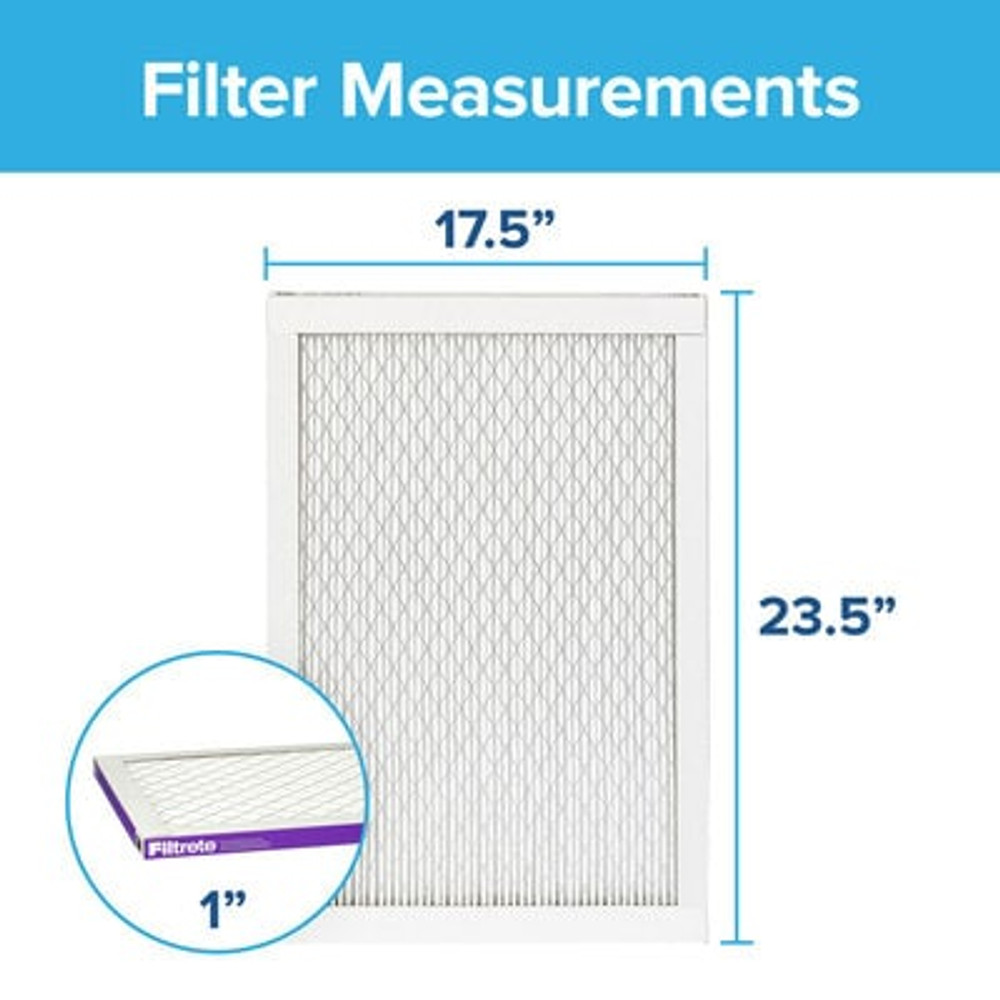 Filtrete High Performance Air Filter 1500 MPR 2029DC-4, 17.5 in x 23.5 in x 1 in (44.4 cm x 59.6 cm x 2.5 cm) 2029