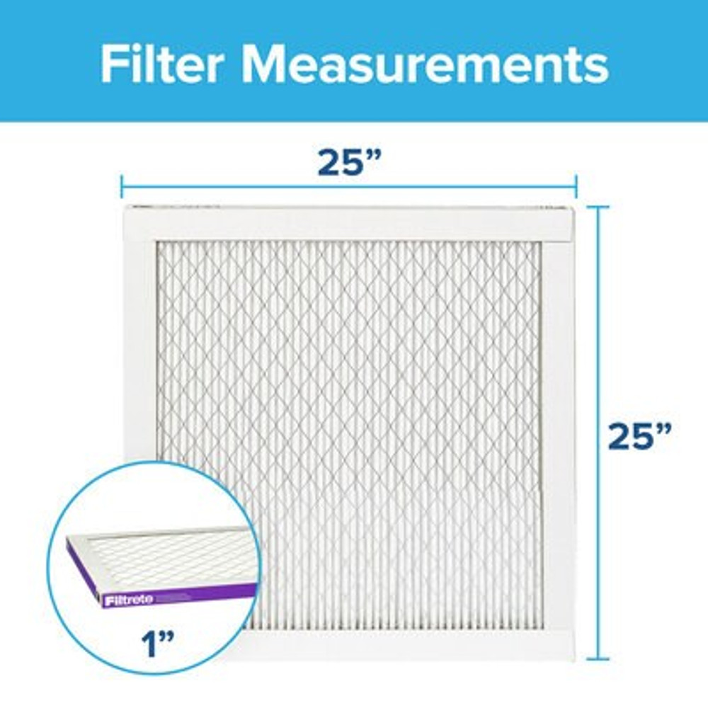 Filtrete High Performance Air Filter 1500 MPR 2015DC-4, 25 in x 25 in x 1 in (63.5 cm x 63.5 cm x 2.5 cm)
