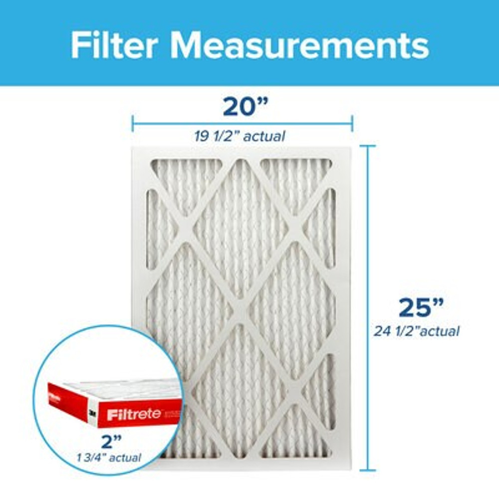 Filtrete Electrostatic Air Filter 1000 MPR NADP03-2IN-4, 20 in x 25 in x 2 in (50.8 cm x 63.5 cm x 5 cm)