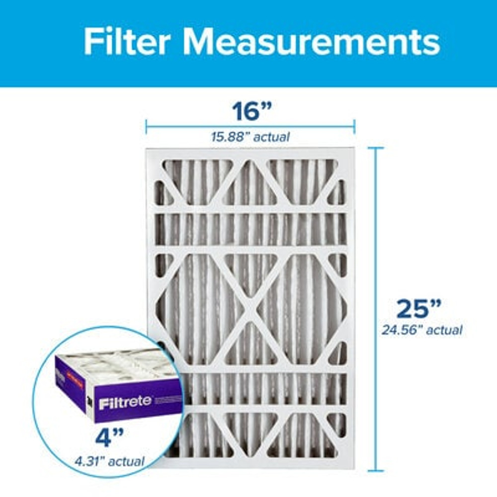 Filtrete High Performance Air Filter 1550 MPR NDP01-4-2PK-1E, 16 in x 25 in x 4 in (40.6 cm x 63.5 cm x 10.1 cm) 49977