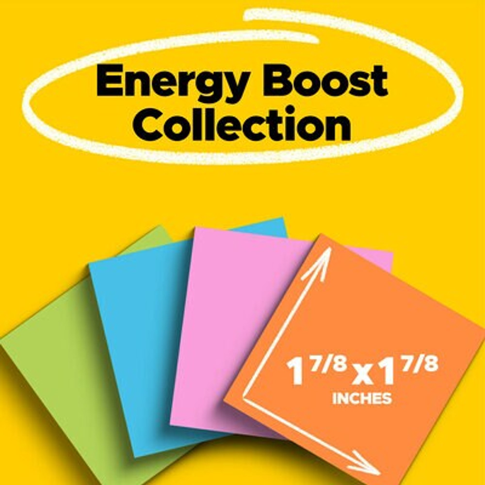 Post-it Super Sticky Notes 622-6SSAU, 2 in x 2 in (47.6 mm x 47.6 mm) Energy Boost, 8 Pads/Pack, 45 Sheets/Pad