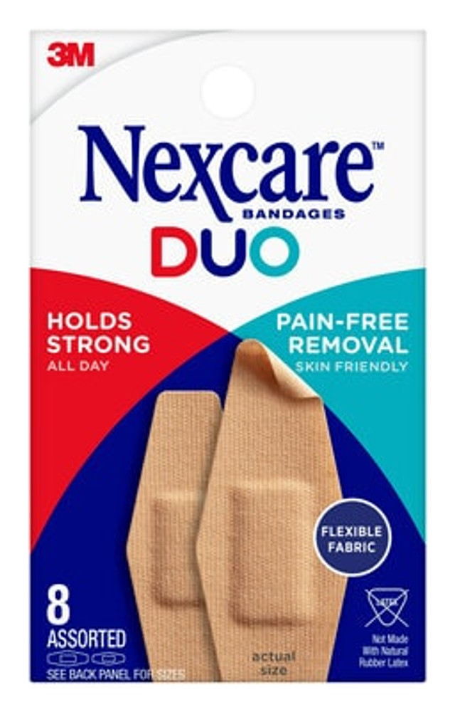 Nexcare Duo Fabric Bandages, Assorted Convenience Pack, 8ct