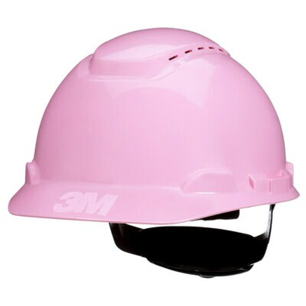 3M SecureFit Hard Hat H-713SFV-UV, Pink, Vented, 4-Point Pressure Diffusion Ratchet Suspension, with Uvicator, 20 ea/Case