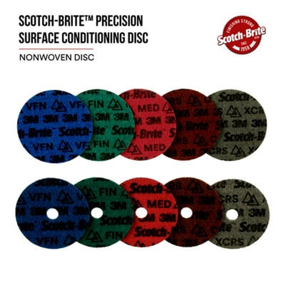 Scotch-Brite Precision Surface Conditioning Disc, PN-DH, Very Fine, 4-1/2 in x NH, 50 ea/Case 89256