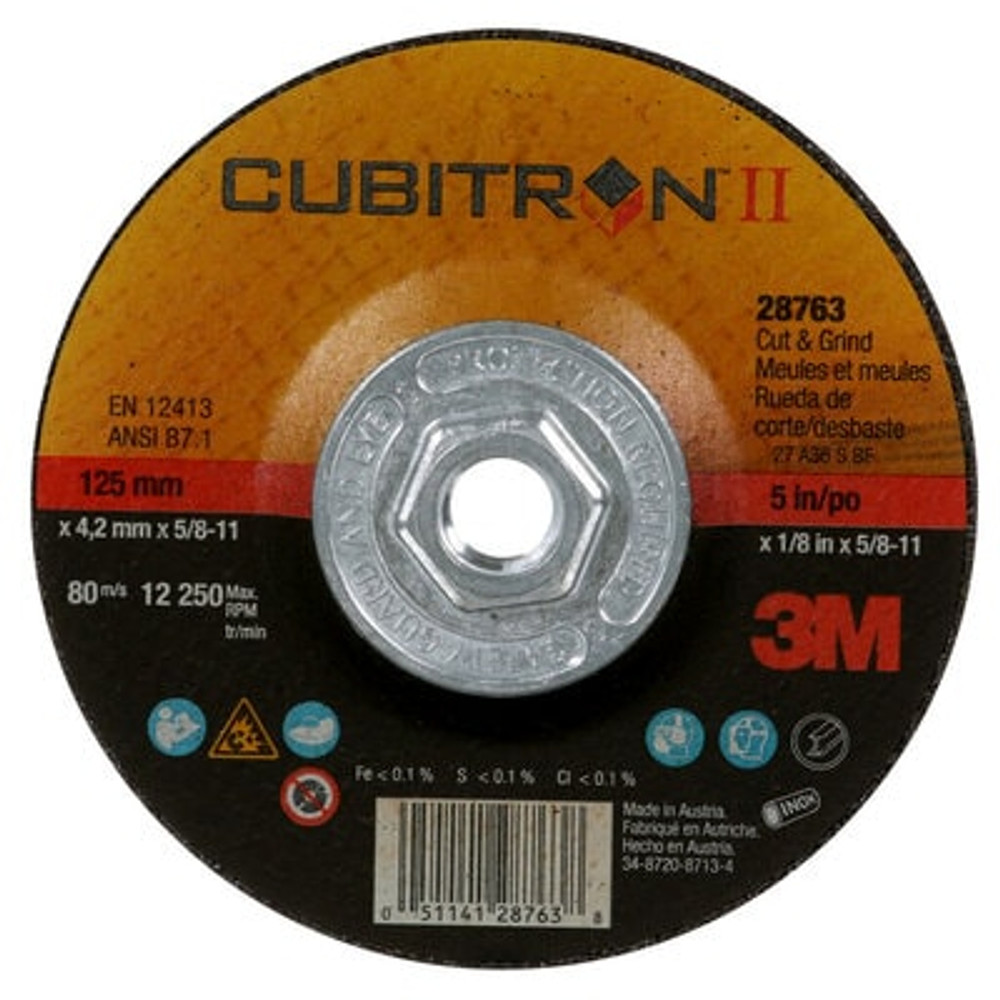 3M Cubitron II Cut & Grind Wheels T27, Quick Change, 28763