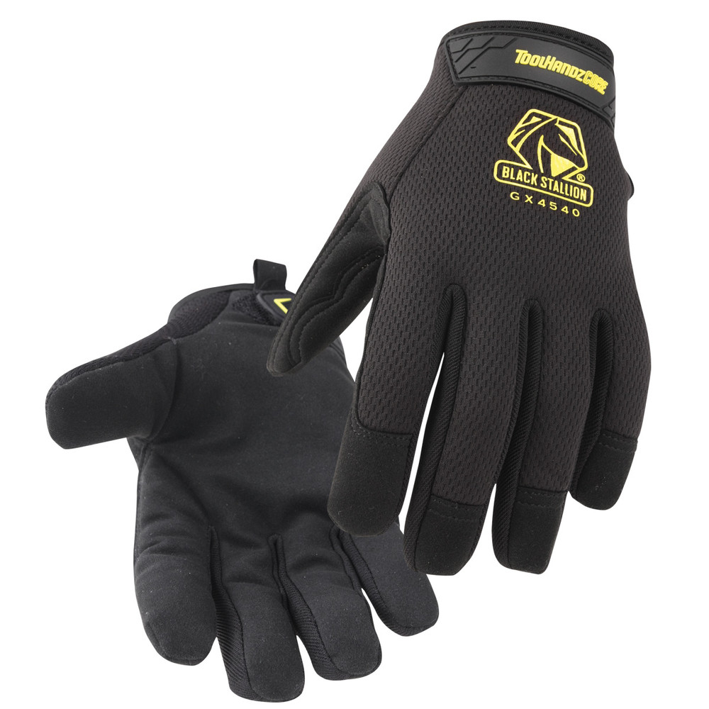 Stallion Tool HANDZ CORE SYNTHETIC LEATHER PALM MECHANIC'S GLOVES, COLOR BK, Size Small, COLOR BK, Size Small Black Stallion