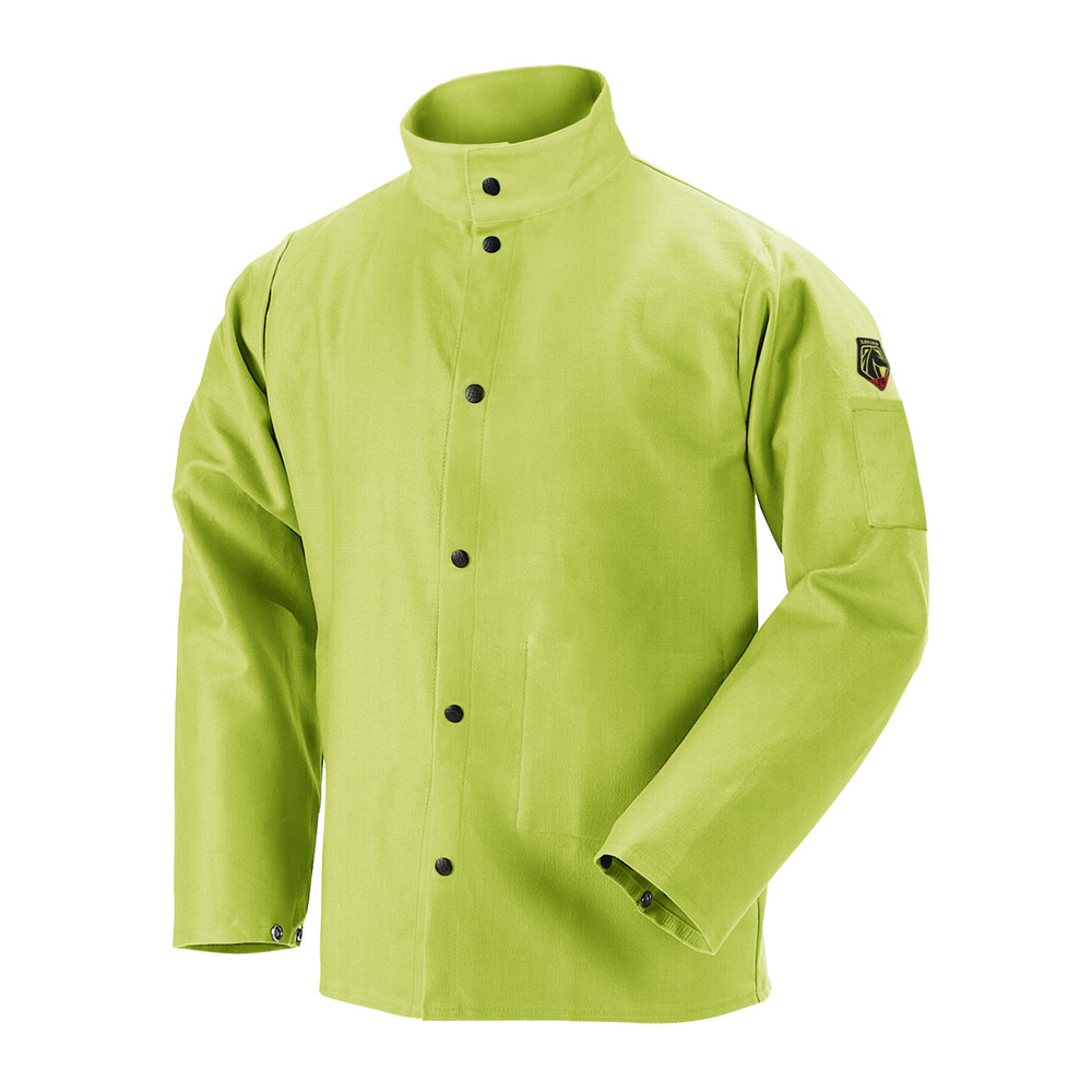 Black Stallion 9 oz Lime Green Flame Resistant Cotton 30 inch COAT, COLOR 3580, Size 5XL