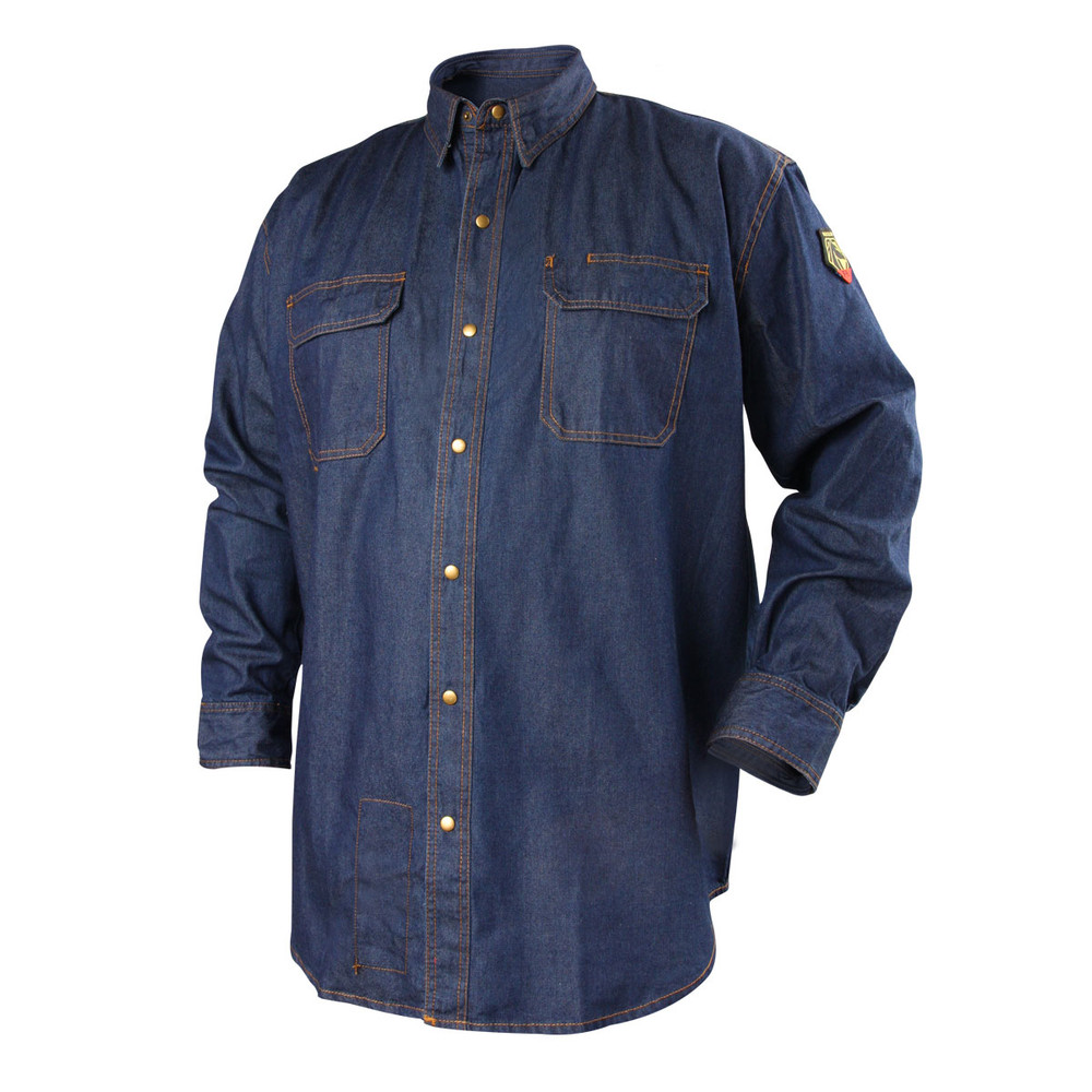 Black Stallion 8 oz FR COTTON DENIM Work SHIRT, COLOR 8040, Size 5X