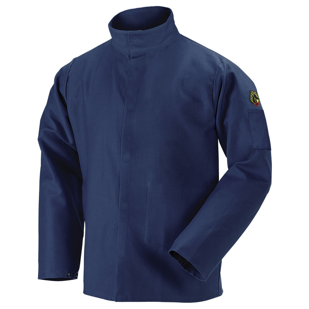 Black Stallion High PERFORMANCE WELDING Jacket 7.5OZ LENZING FLAME-RESISTANT 32" Length, COLOR NV, Size 2XL, COLOR NV, Size 2XL