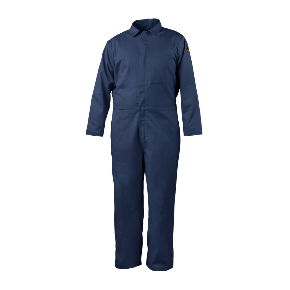 Black Stallion 7 oz FLAME-RESISTANT 88/12 COTTON Coveralls (NAVY), COLOR NV, Size 5XL, COLOR NV, Size 5XL