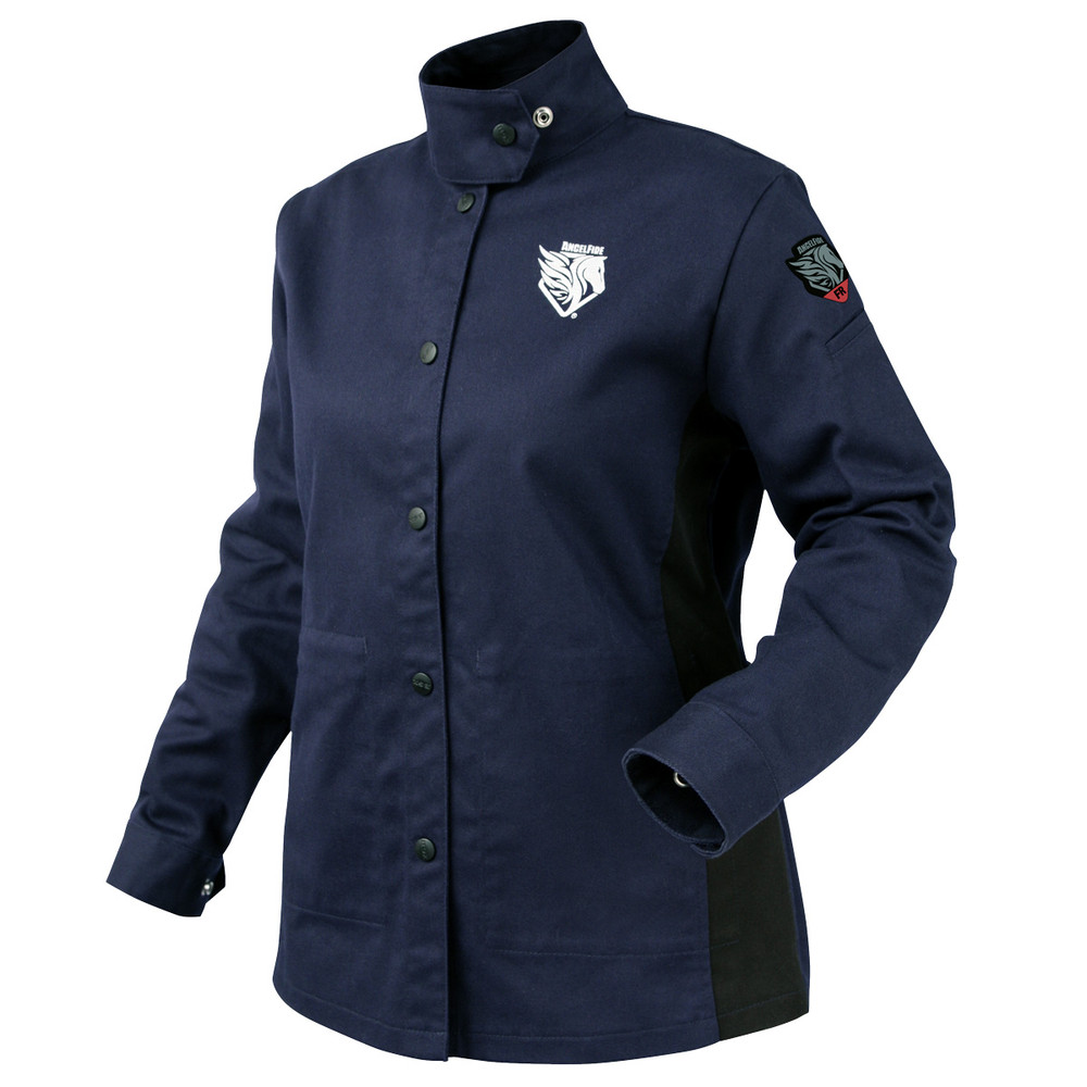 Black Stallion Angelfire Women's Flame Resistant Welding Jacket X-Large | Navy/Black
