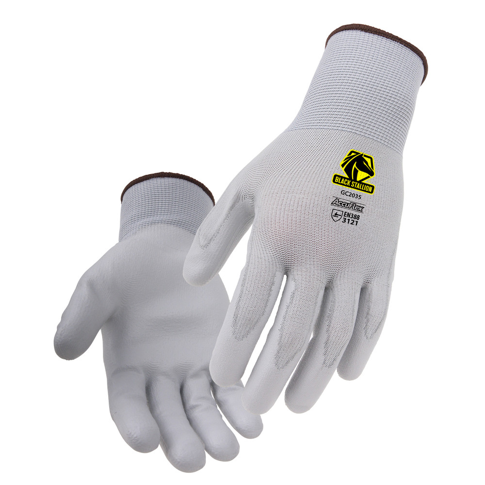 Black Stallion 13G NYLON PU COATED GLOVES, COLOR GY, Size Small, COLOR GY, Size Small | Light Gray