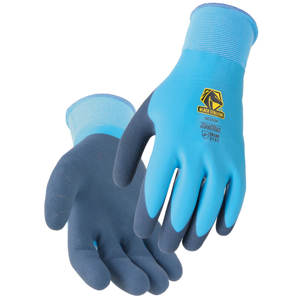 Black Stallion 15G POLY DOUBLE COATED GLOVE (BLUE), COLOR BL, Size 2XL, COLOR BL, Size 2XL