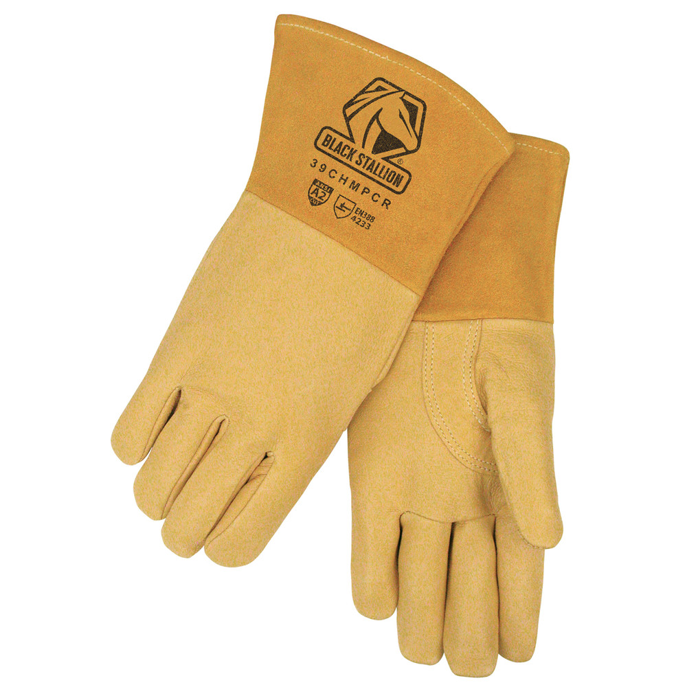 Black Stallion Grain Pigskin QUALITY A2 CUT RESISTANT MIG WELDING GLOVES, Size XL