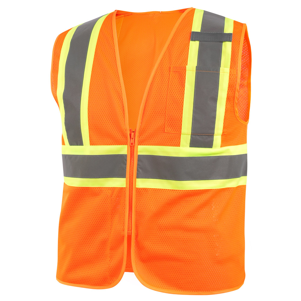 Black Stallion CLASS 2 TWO-TONE POLYSTER HI-VIS SAFETY VEST () Size 3XL | ORANGE