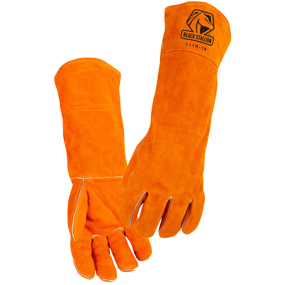 Black Stallion SELECT SHOULDER Split COWHIDE-18 in STANDARD WELDING GLOVES, Size 18XL | Rust