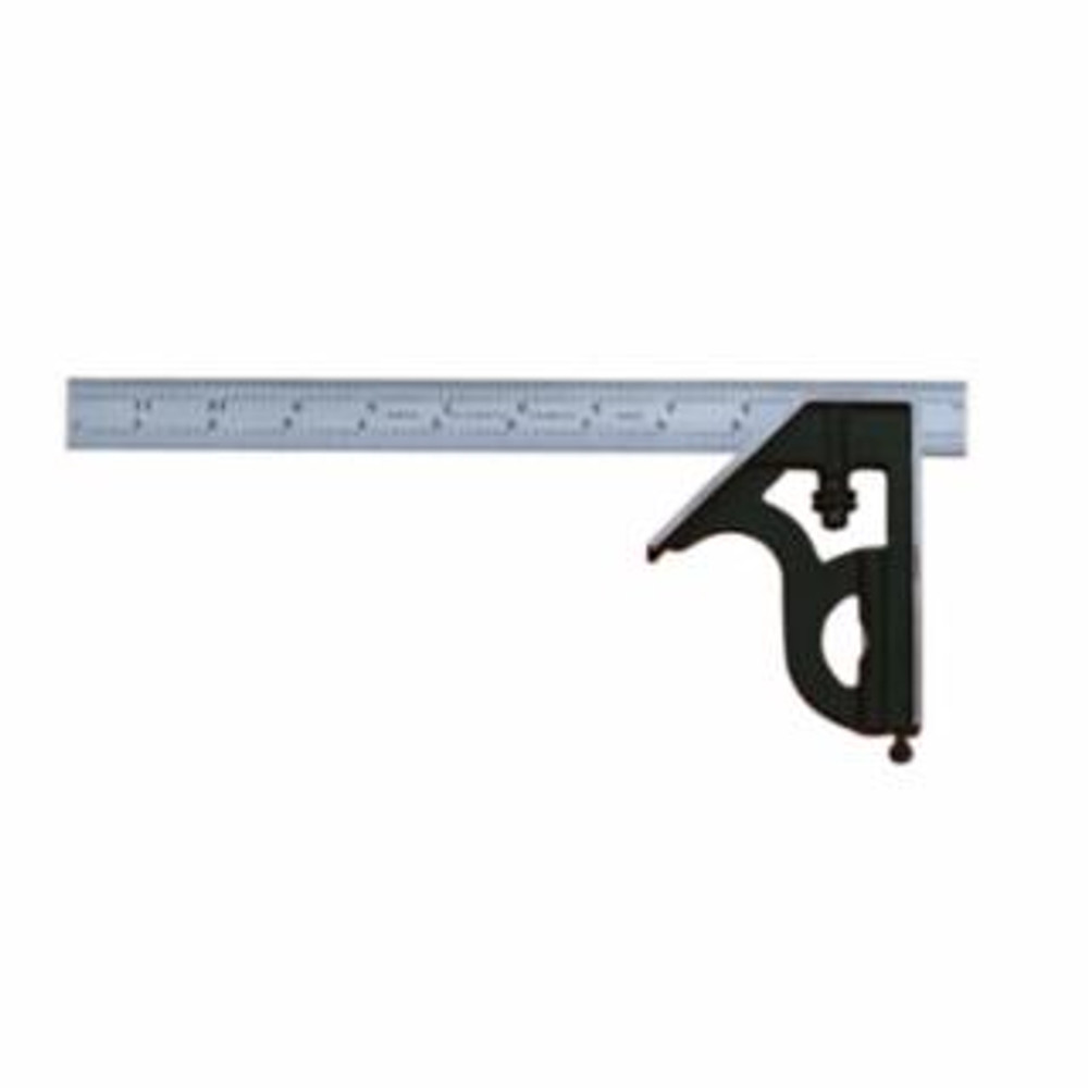 11H Series Combination Squares, 4 1/2" x 12", 1/64 in @ 1 in 64ths, Iron/Steel