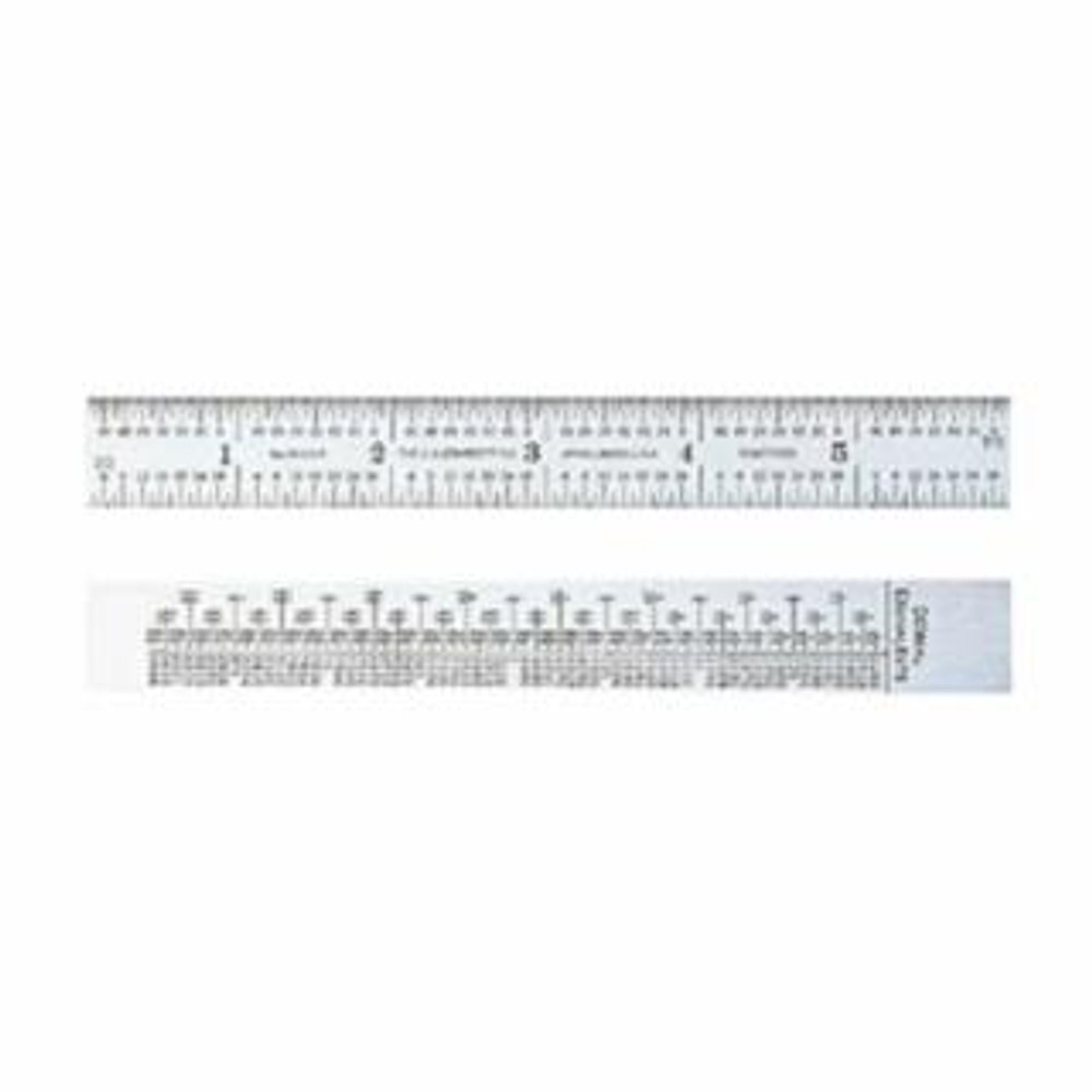 Steel Rule With Decimal Equivalents, 6 in, Steel