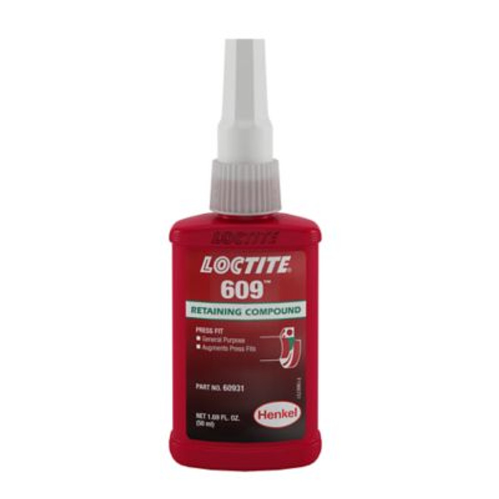 609 Retaining Compound General Purpose, 250 m L Bottle, 3000 psi Loctite | Green