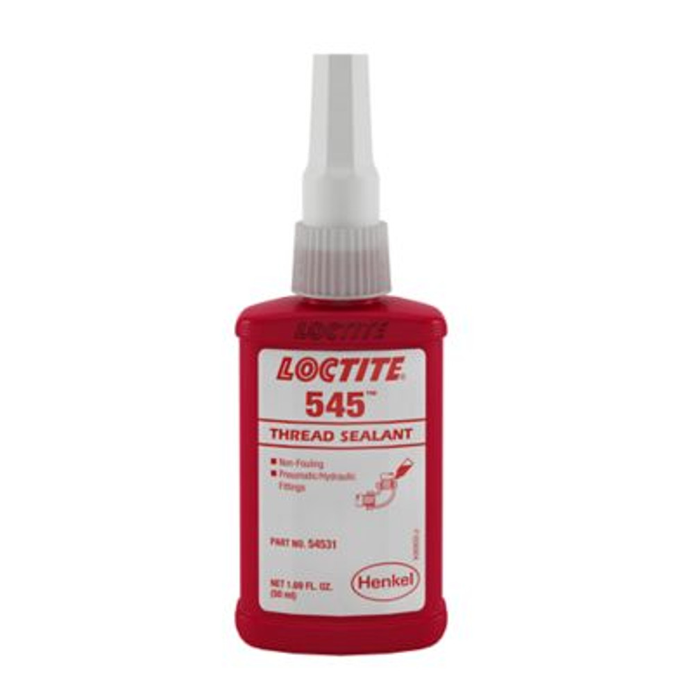 545 Thread Sealant, Hydraulic/Pneumatic Fitting, 250 m L Bottle, Loctite | Purple