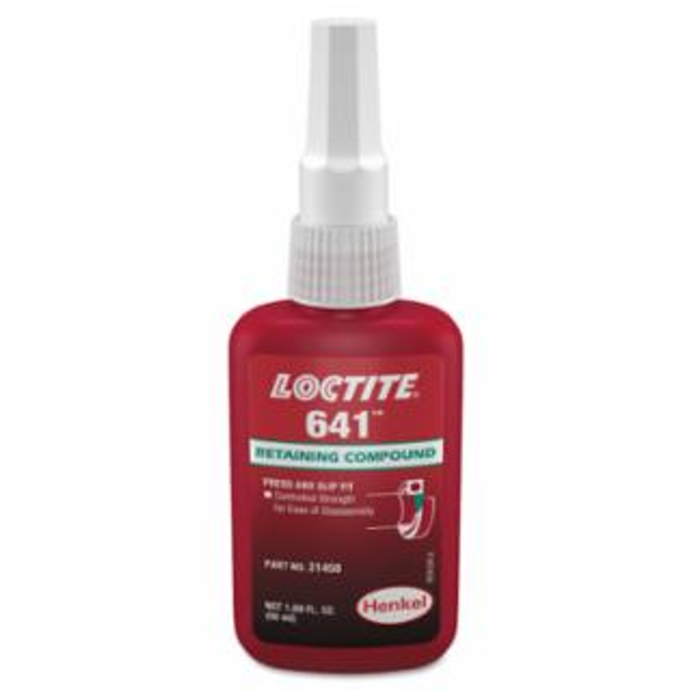 641 Retaining Compound, Controlled Strength, 50 m L Bottle, Yellow, 1.700 psi Loctite