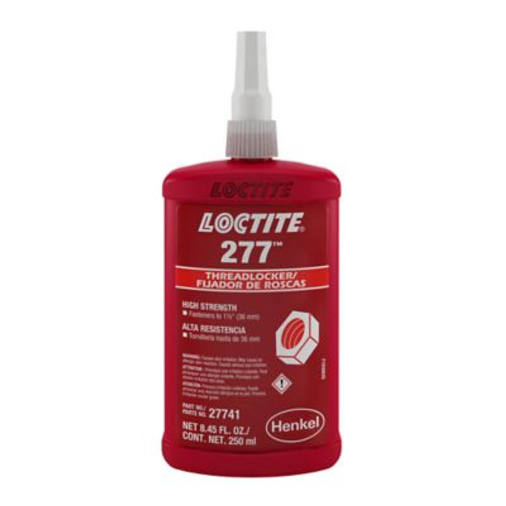 277 High-Strength Threadlocker, 50 m L, 7/8 in dia or Smaller, Loctite | Red