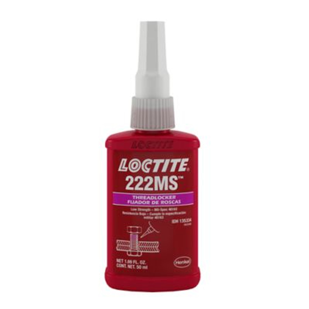 222 Threadlocker, Low Strength/Small Screw, 10 mL, Purple