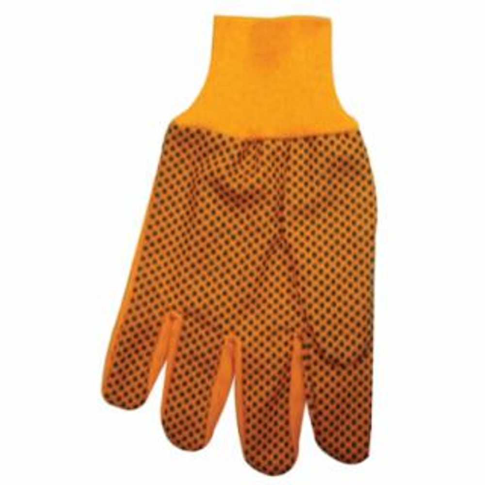 1000 Series Dotted Canvas Gloves, Cotton Canvas, Men's, Hi-Vis Orange