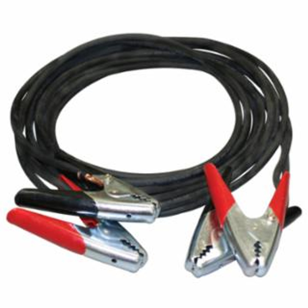 Booster Cables, 4 AWG, Red/Black Clamps, 15 ft, Black Cords
