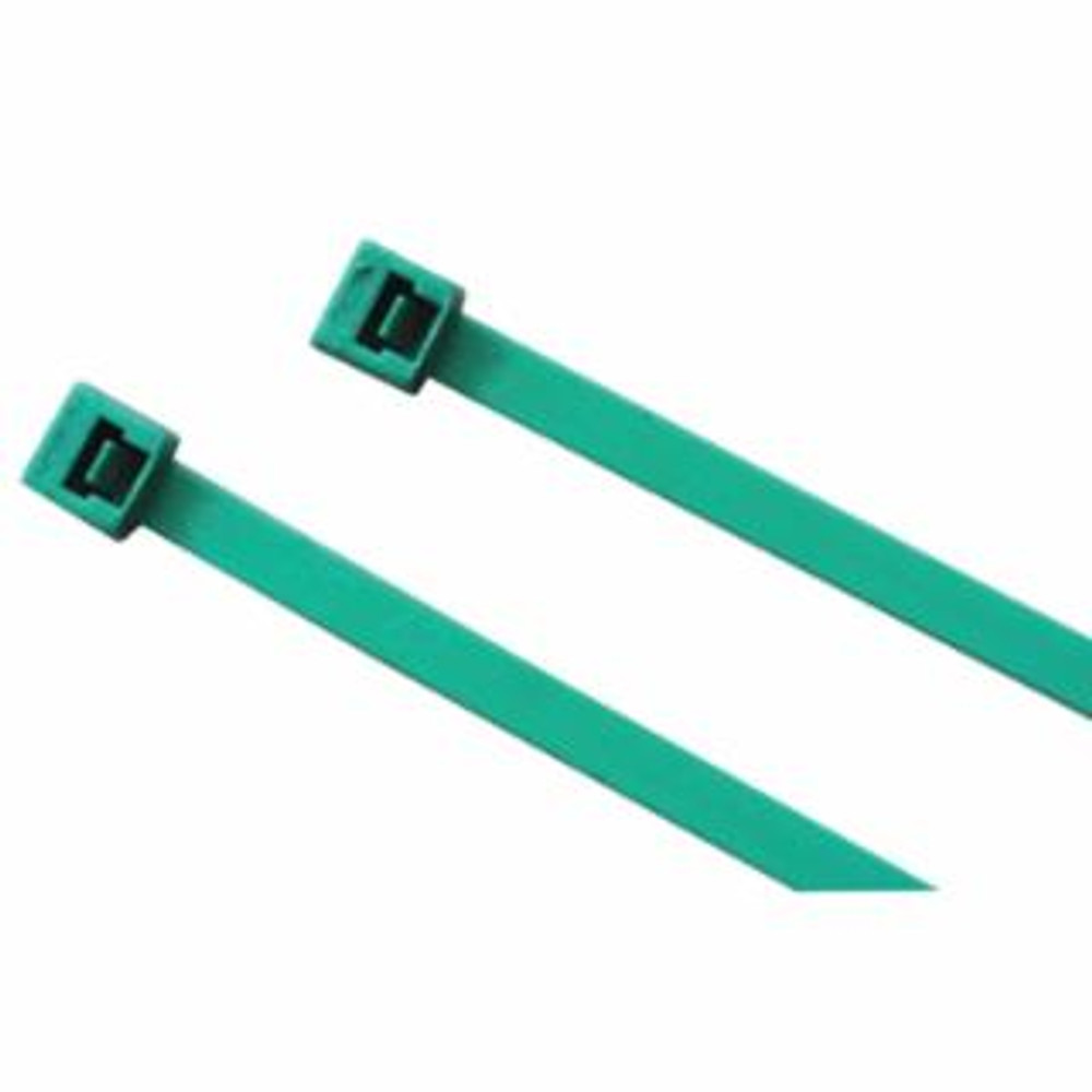 Metal Detectable Cable Ties, 120 lb Tensile Strength, 15 in L, Teal, 100 Ea/Bag