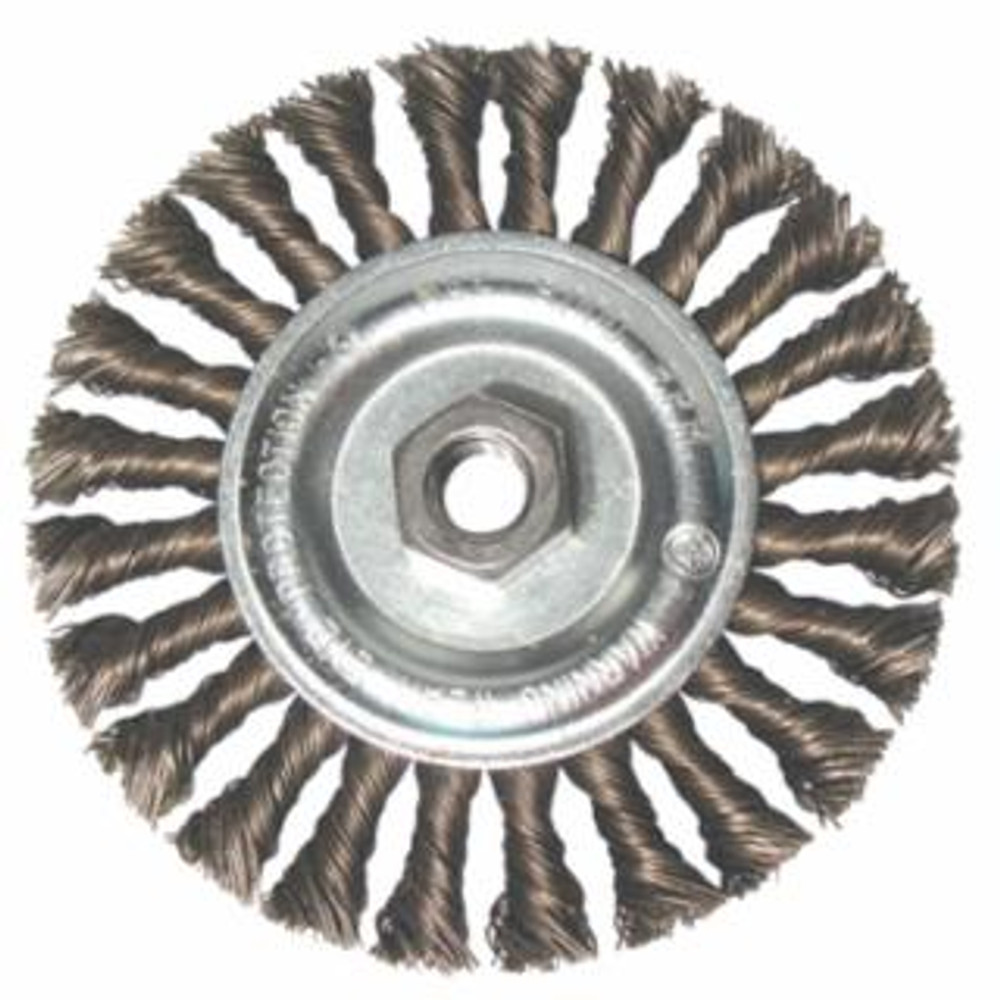 Standard Twist Knot Wheels, 6 in D, 1/2 in Face, 0.23 Stainless Steel Wire