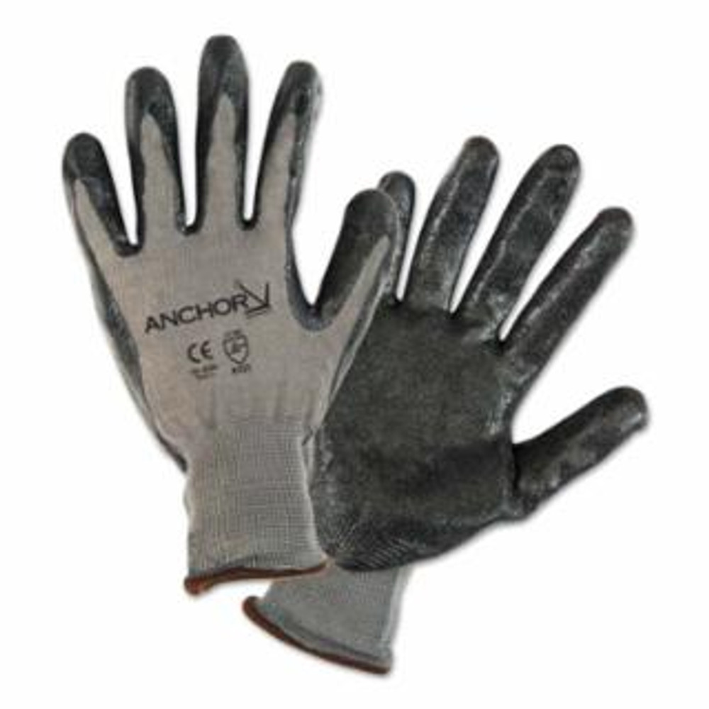 Nitrile Coated Gloves, Small, Black/Gray