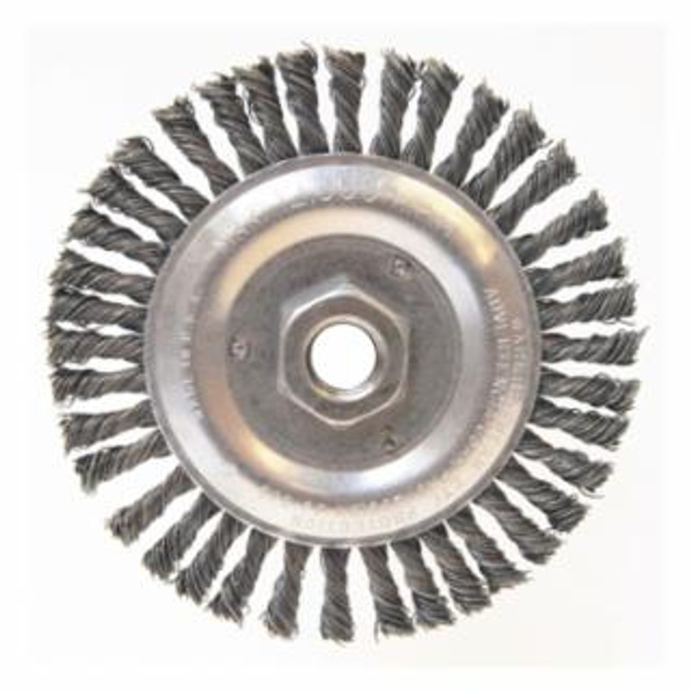 Stringer Bead Wheel Brushes, 5 in D x 3/16 in W, 0.02 in Steel Wire