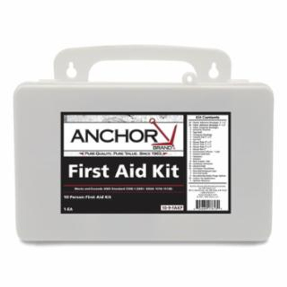 10 Person First Aid Kit, ANSI, Plastic