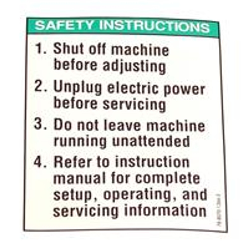 Label - Safety Instructions 78-8070-1366-5