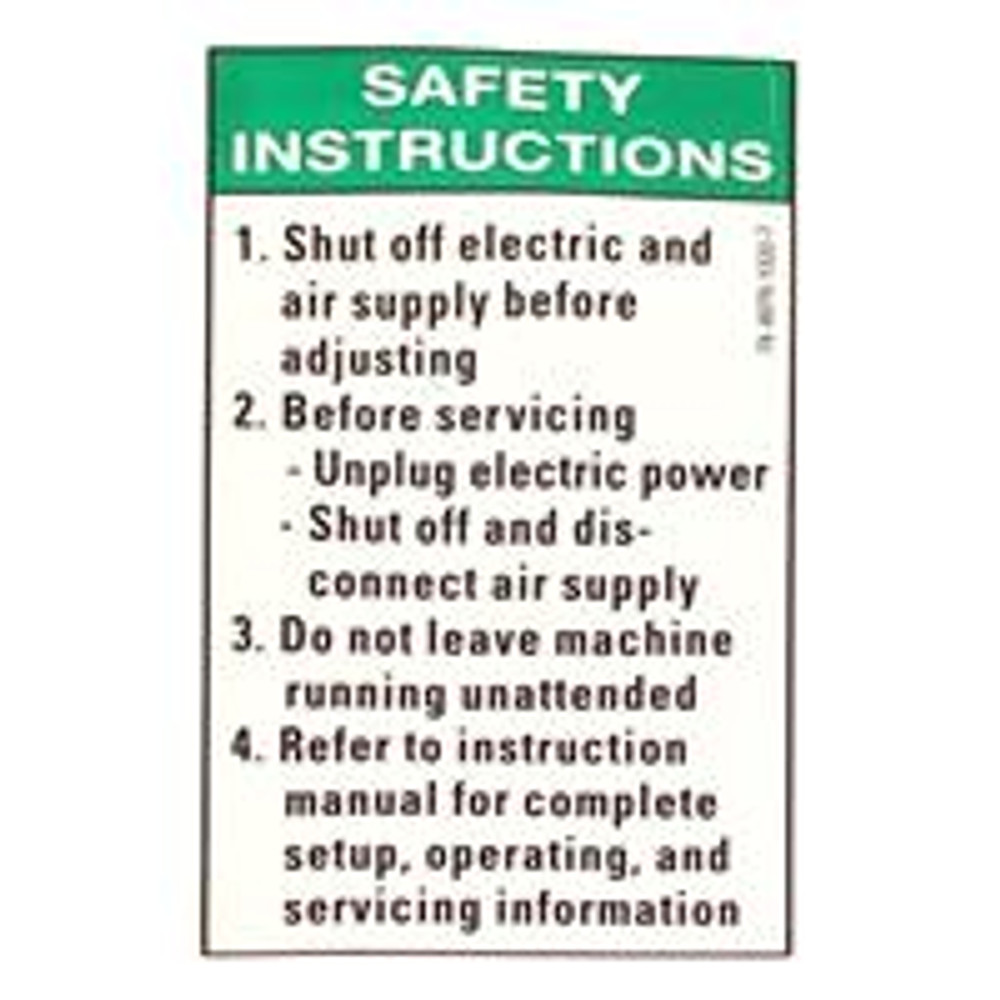 Label - Safety Instructions 78-8070-1332-7