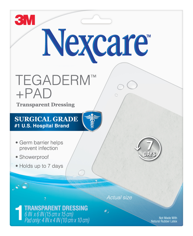 tegaderm dressing Transparent Film 4" x 4" (10/bx) Nexcare Tegaderm + Pad Transparent