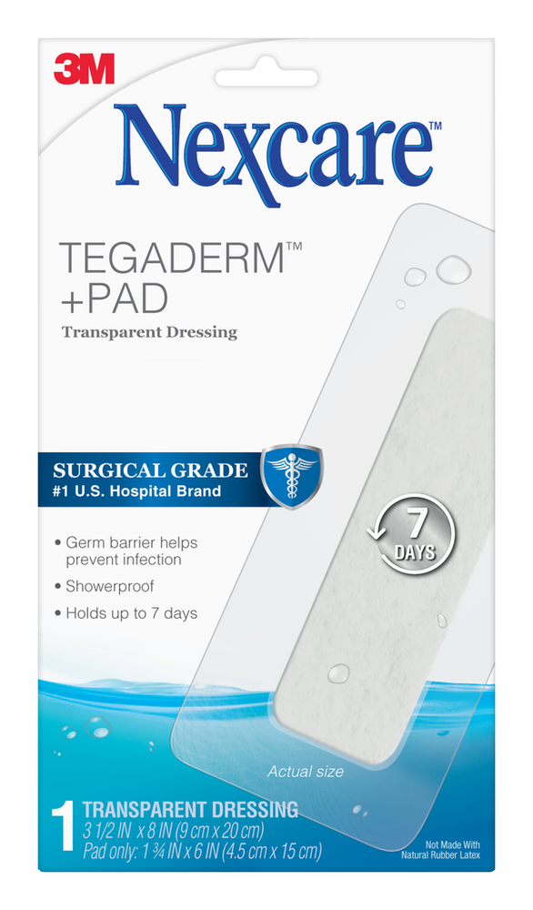 tegaderm dressing Small Bandage (2-3/8 x 2-3/4") Nexcare Tegaderm Waterproof Transparent Dressing