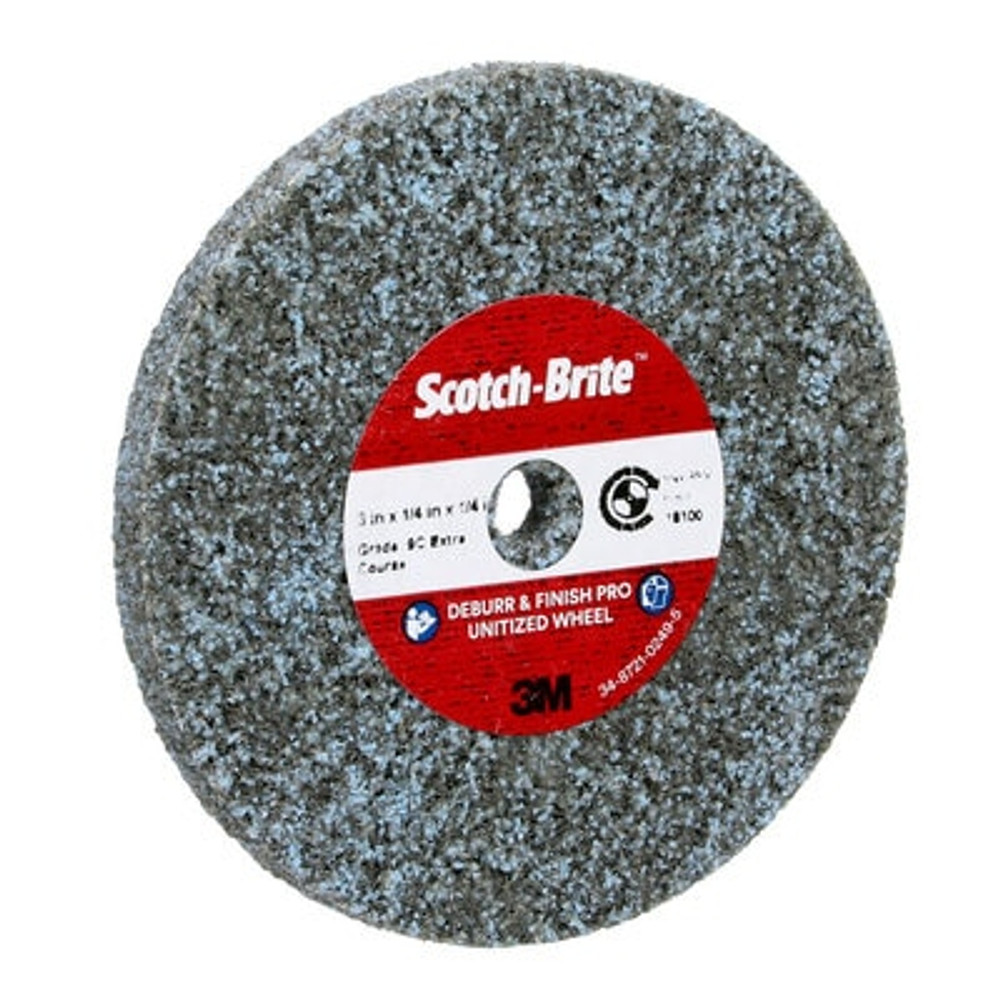 Scotch-Brite Deburr and Finish Pro Unitized Wheel, DP-UW, 9C Extra Coarse+, 3 in x 1/4 in x 1/4 in, 40 each/case Industrial 3M Products & Supplies