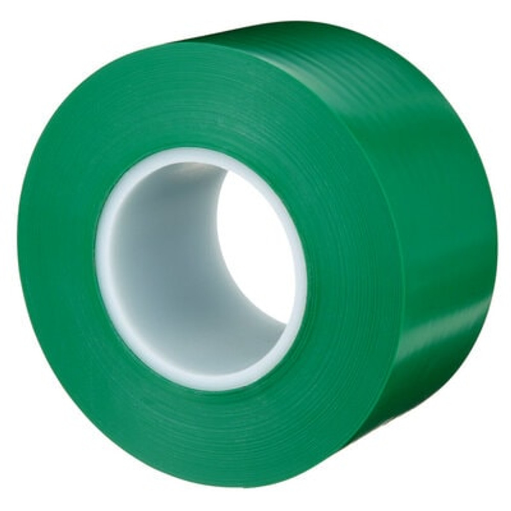 3M Durable Floor Marking Tape 971, Green, 3 in x 36 yd, 17 mil, 4 Rolls/Case, Individually Wrapped Conveniently Packaged