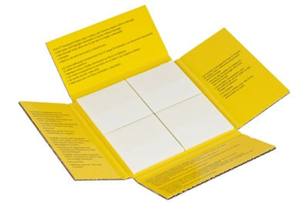 Post-it Transparent Notes 600-TRSPT-SIOC, 2-7/8 in x 2-7/8 in (73 mm x 73 mm)