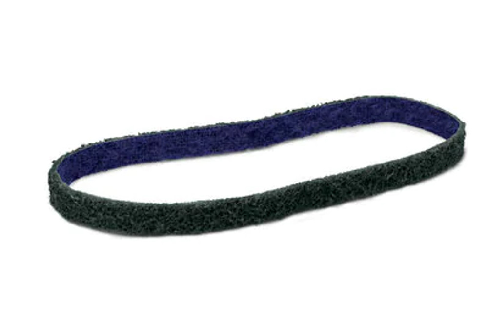 Scotch-Brite Durable Flex Low Stretch Belt, DF-BL, A/O Fine, 1/2 in x 24 in, Scuffed Splice, 20 ea/Case
