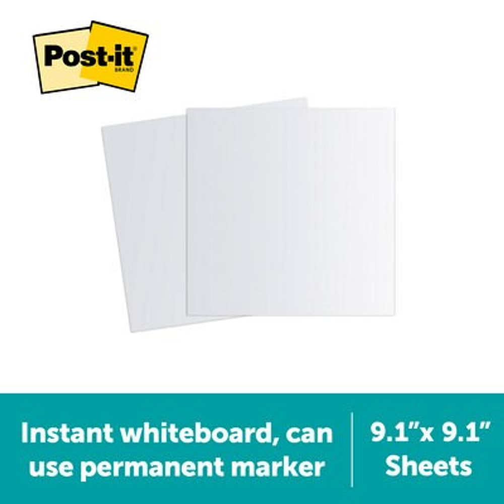 Post-it Flex Write Surface FWS-Sheets2PKR, 9.1 in x 9.1 in (23.1 cm x 23.1 cm)