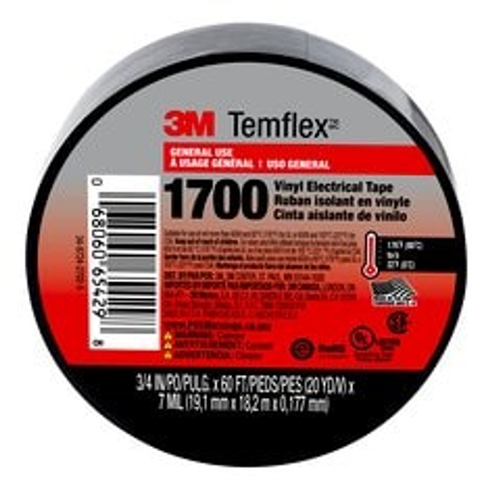 3M Temflex 1700 Vinyl Electrical Tape 1700-1PK-BB40, 3/4 in x 60 ft x 7 mil Industrial 3M Products & Supplies | Beige