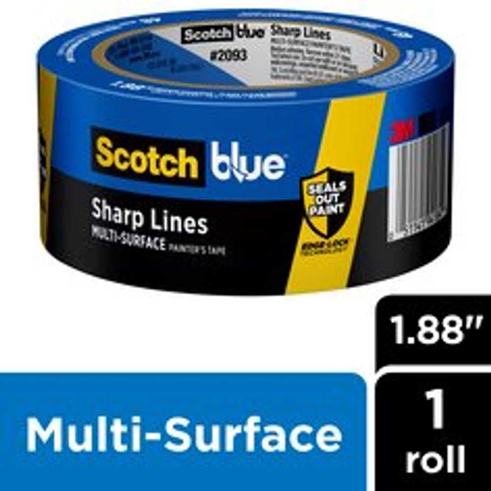 Scotch Sharp Lines Painter‚Äôs Tape 2093-48CC, 1.88 in x 60 yd (48mm x 54.8m) Industrial 3M Products & Supplies | Blue