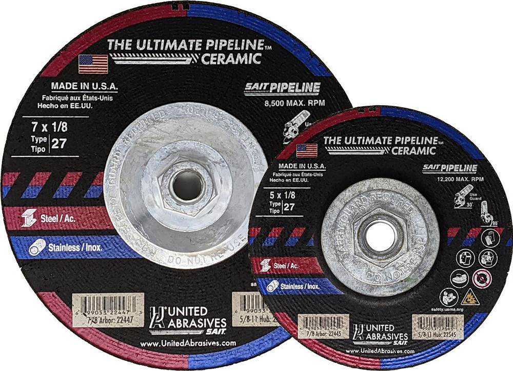 1/8" Pipeline Wheels,The Ultimate Pipeline Ceramic Premium Performance,  5/8"-11 Super-Lock Hub 22544