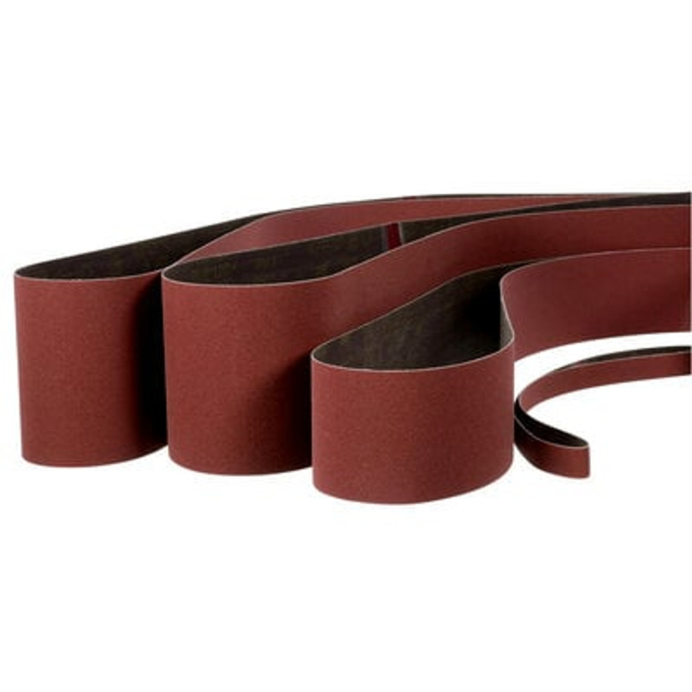3M Cloth Belt 767F, 36+ YF-weight, 4 in x 376 in, Film-lok, Single-flex
