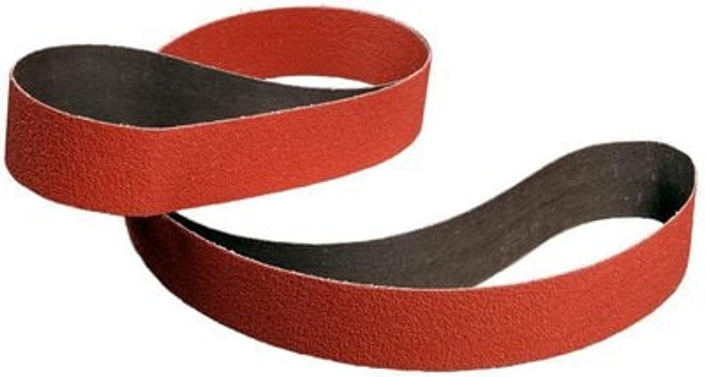 3M Cubitron II Cloth Belt 984F, 80+ YF-weight, 3/4 in x 18 in, Fabri-lok, Full-flex, Scallop A