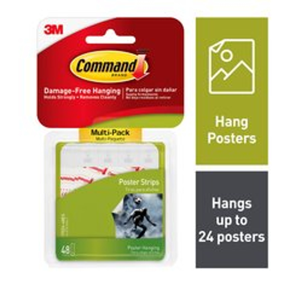 Command Poster Strips 17024-48ES, Multi-Pack, 48 strips
