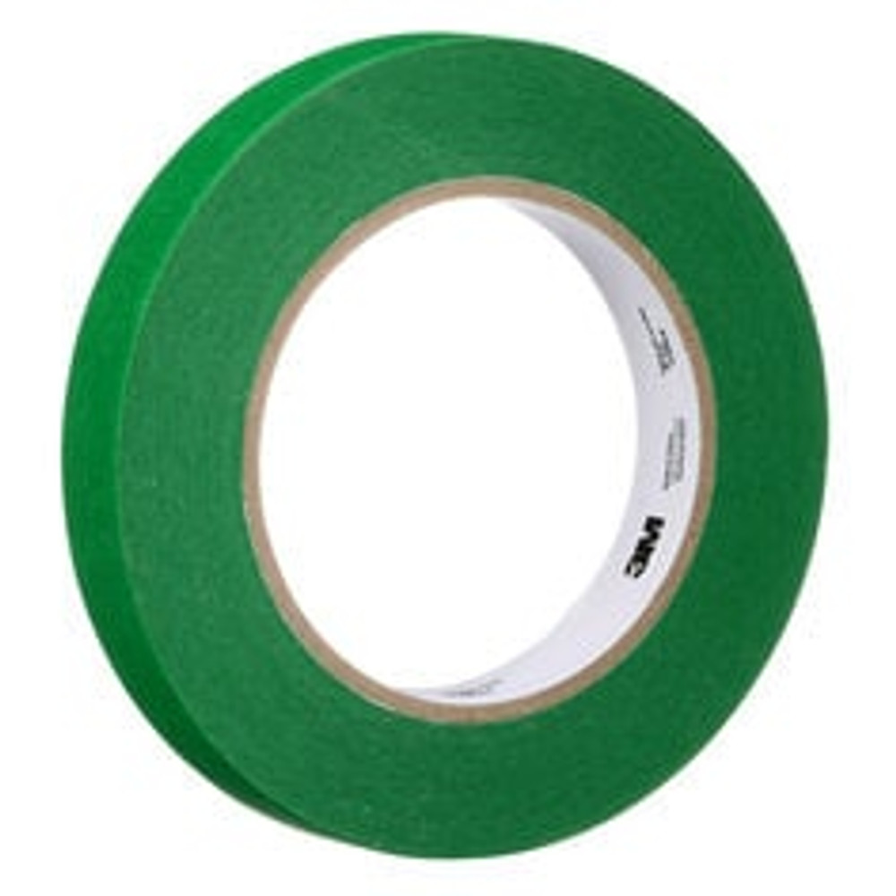 3M UV Resistant Green Masking Tape, 18 mm x 55 m, 72 Rolls/Case